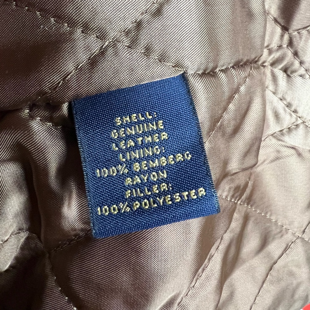 Men’s Brooks Brothers cognac leather jacket large - Picture 6 of 9